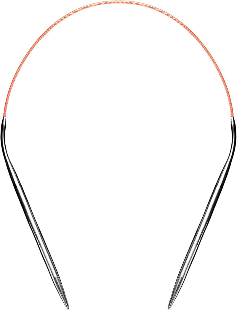 cuteDIY Size 8 Circular Knitting Needles 16 Inch Round Metal (Etched US&mm, Color-Coded Cable, Smooth Join) - Image 1